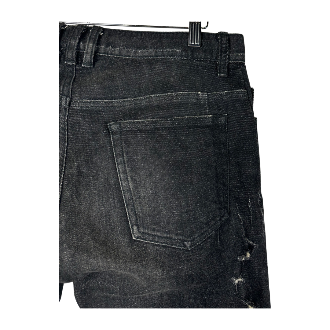 Balmain Distressed Patchwork Slim Fit Jeans