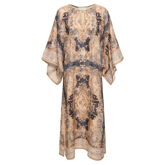 Zimmermann August Linen Midi Kaftan Dress