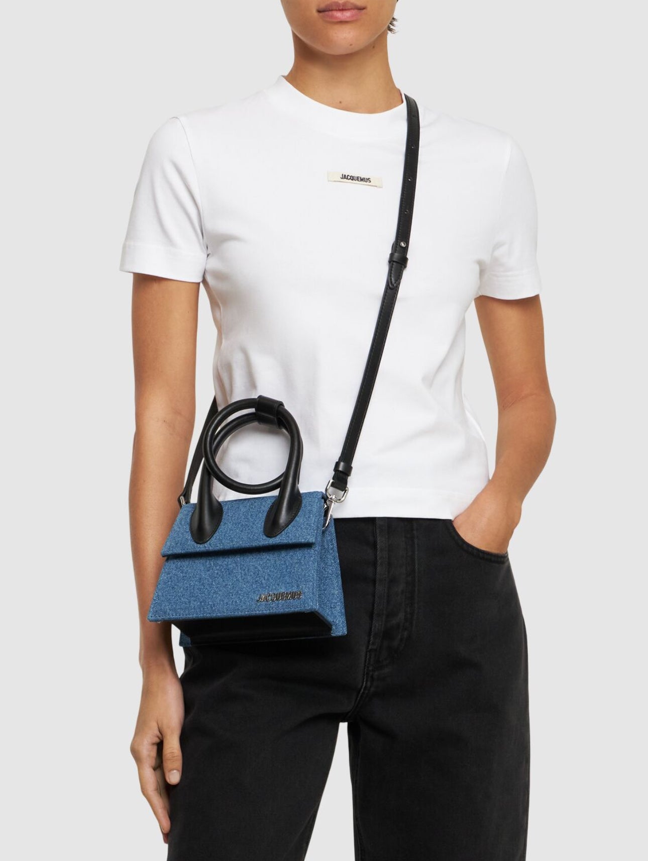 Jacquemus Le Chiquito Noeud Denim Top Handle Bag