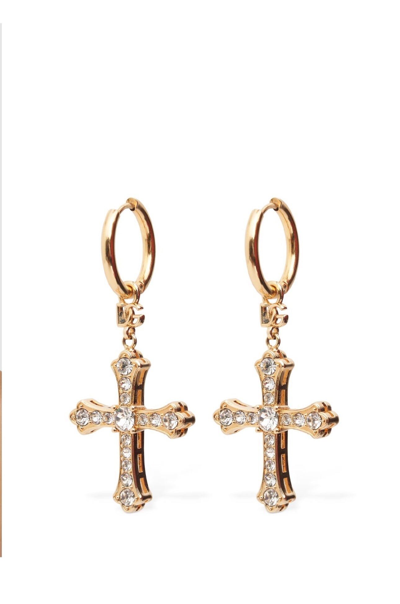 Dolce&Gabbana DG DNA Crystal Cross Earrings