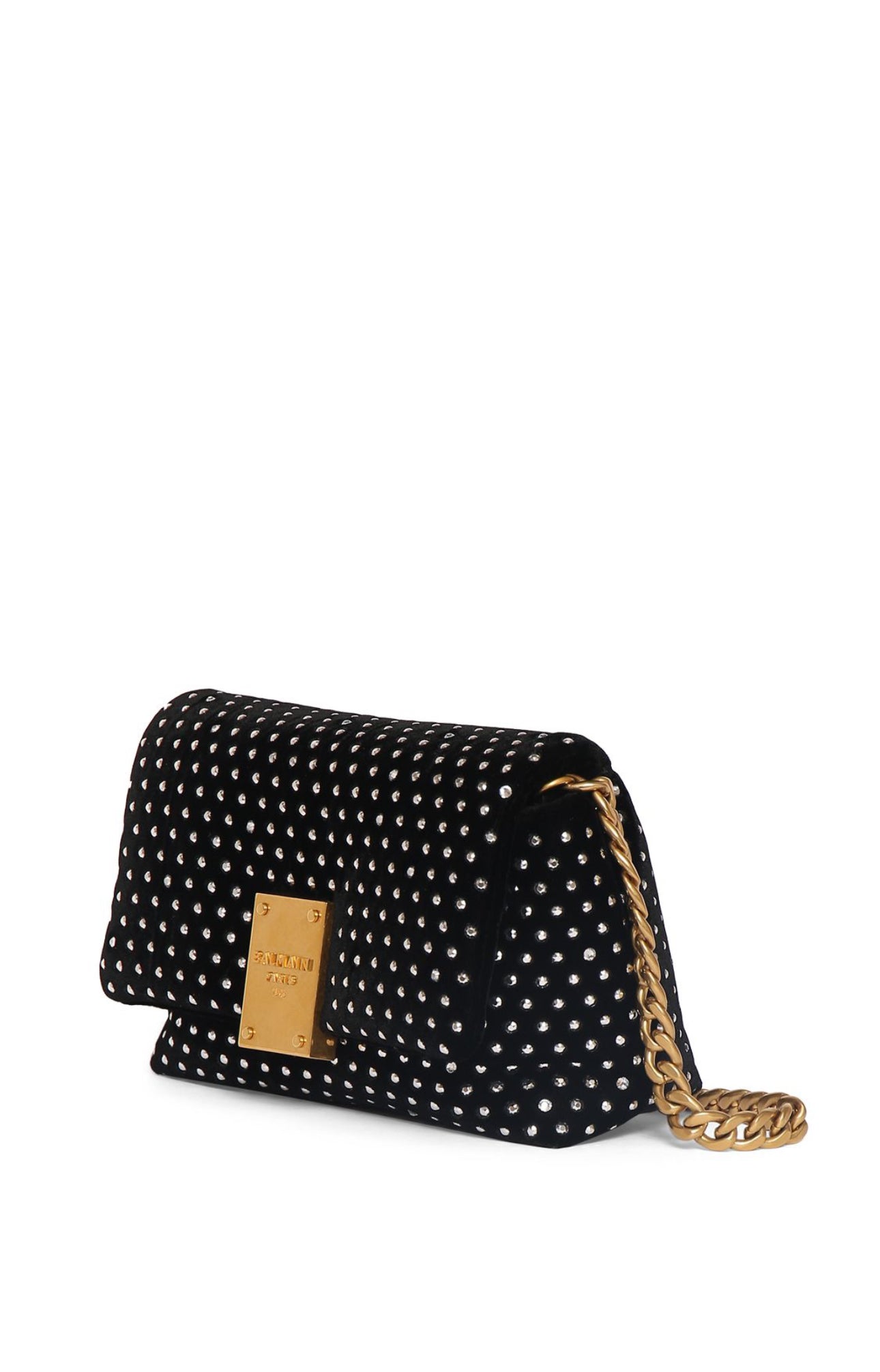 Balmain Mini 1945 Embellished Velvet Bag