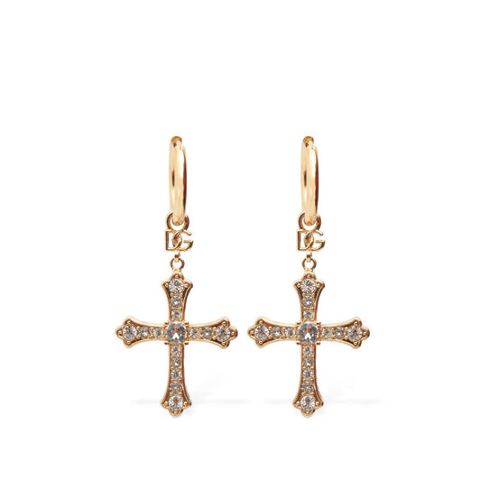 Dolce&Gabbana DG DNA Crystal Cross Earrings