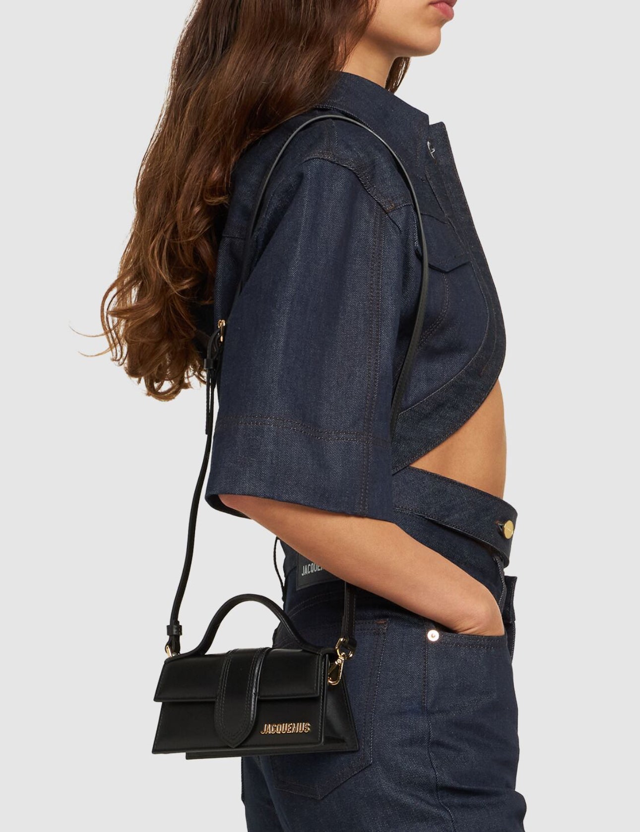 Jacquemus Le Bambino Leather Top Handle Bag Black