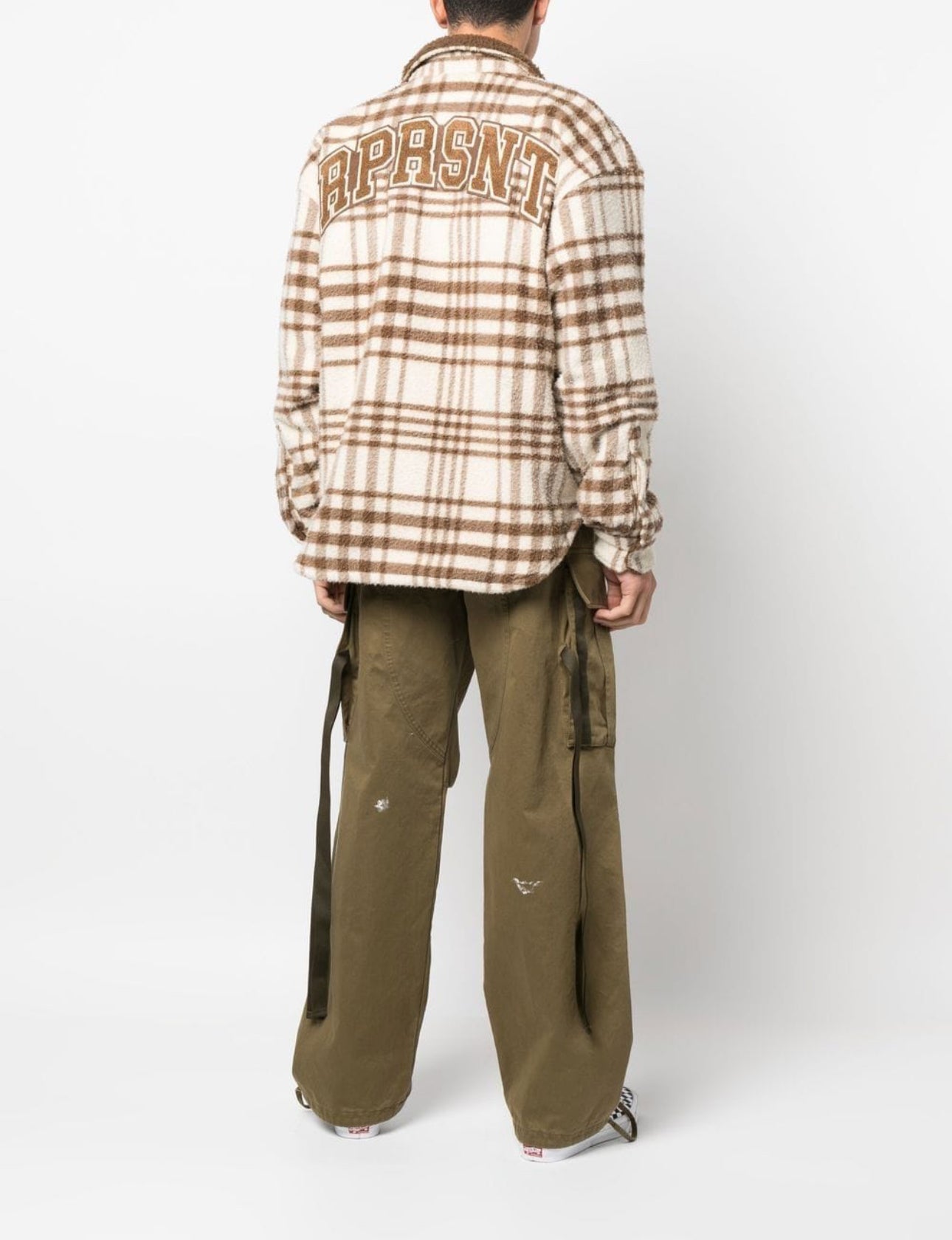 Represent Beige Check Pattern Jacket