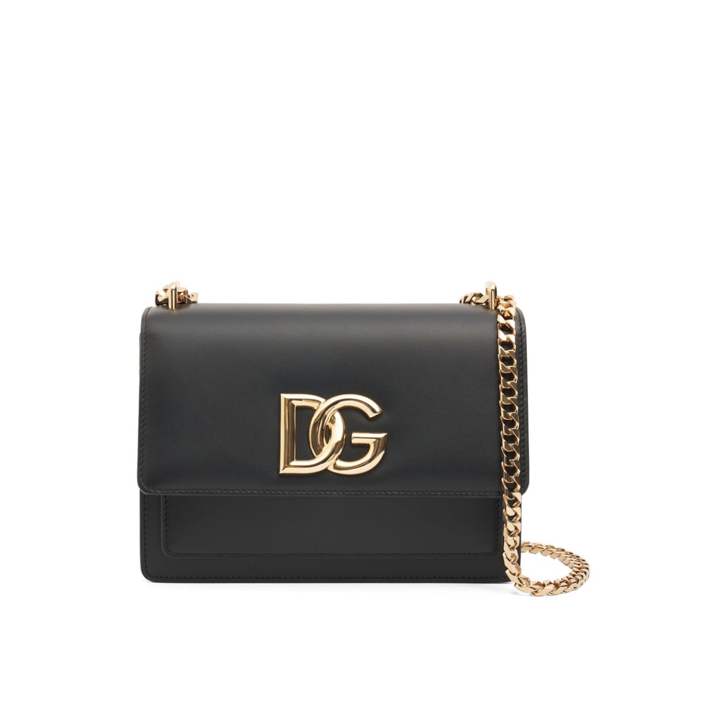 Dolce&Gabbana Logo Leather Chain Shoulder Bag