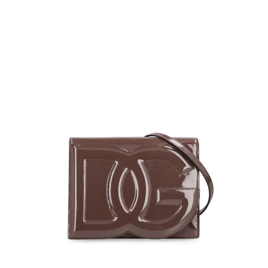 Dolce&Gabbana Logo Patent Leather Shoulder Bag