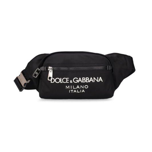 Dolce & Gabbana Rubberized Logo Nylon Belt Bag