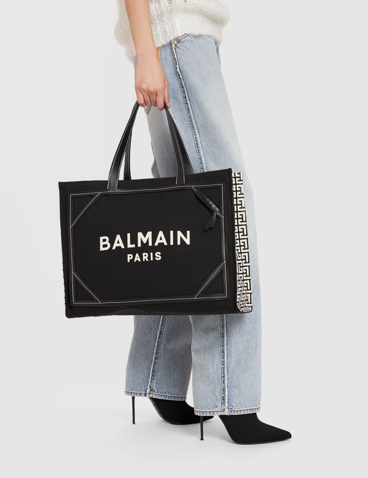 Balmain B-Army Monogram Canvas Tote Bag