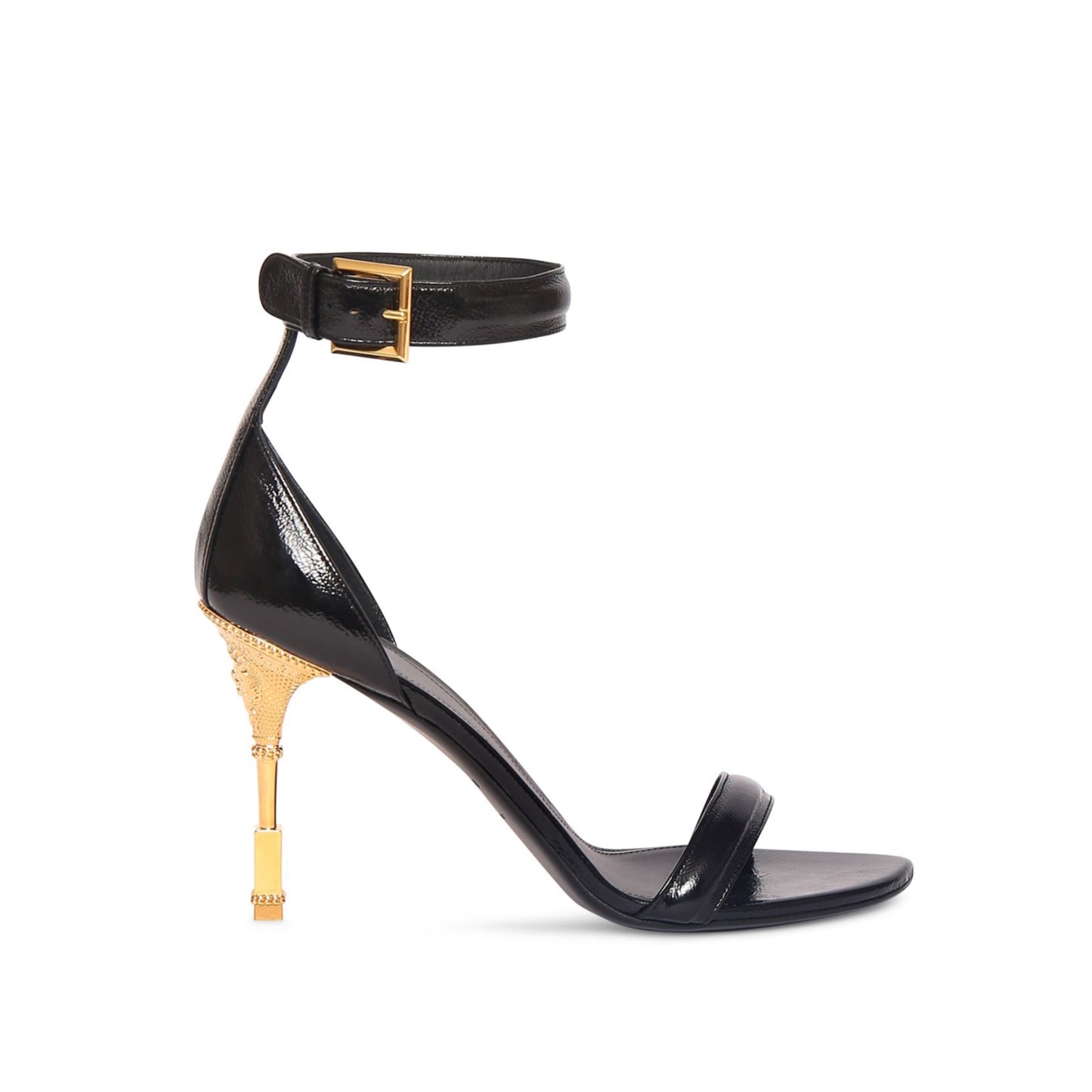 Balmain 95mm Moneta Patent Leather Sandals