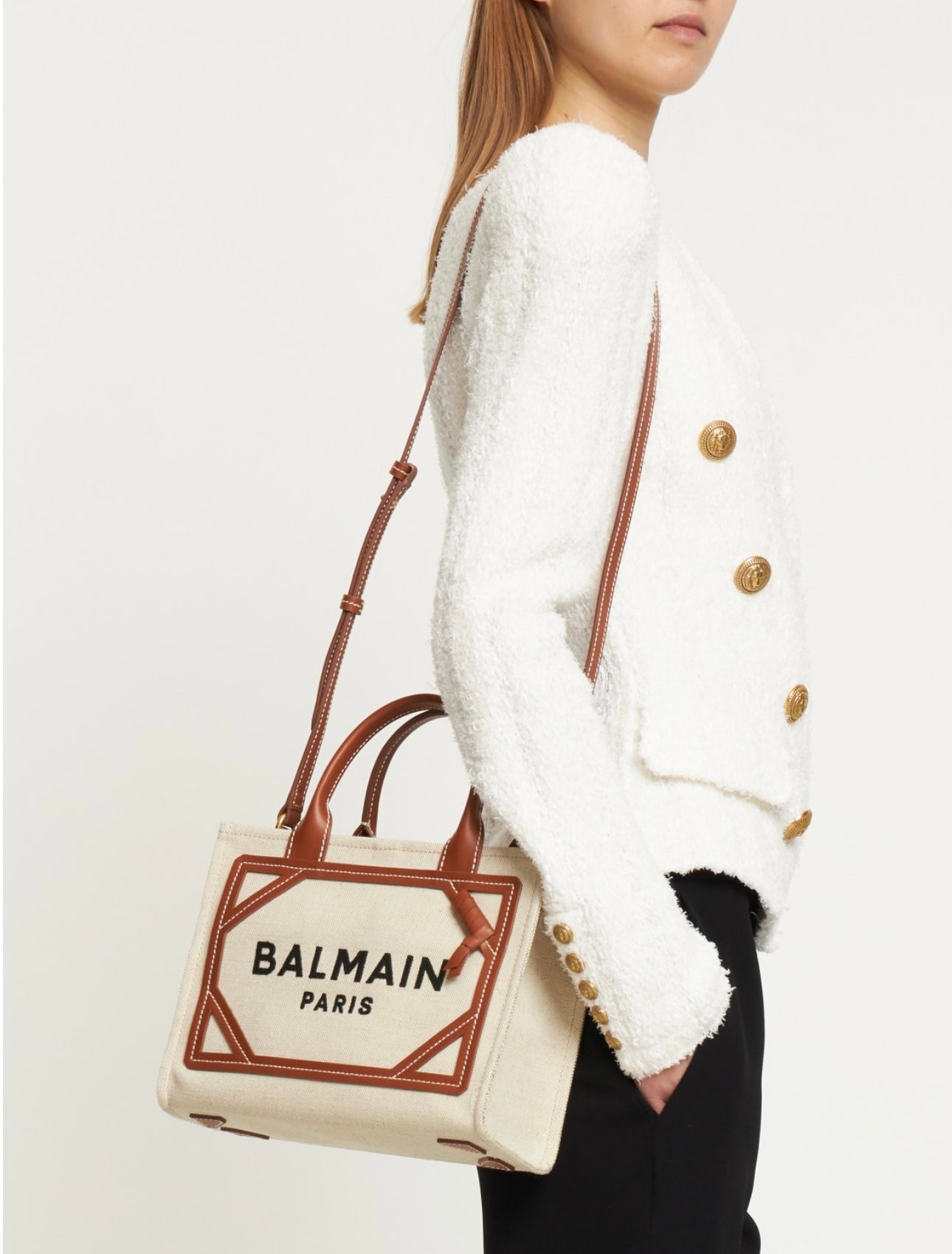 Balmain Small B-Army Canvas Bag