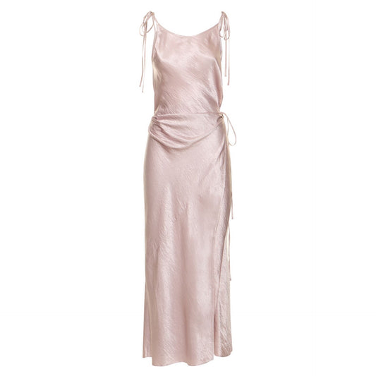 Acne Studios Satin Self-Tie Long Dress