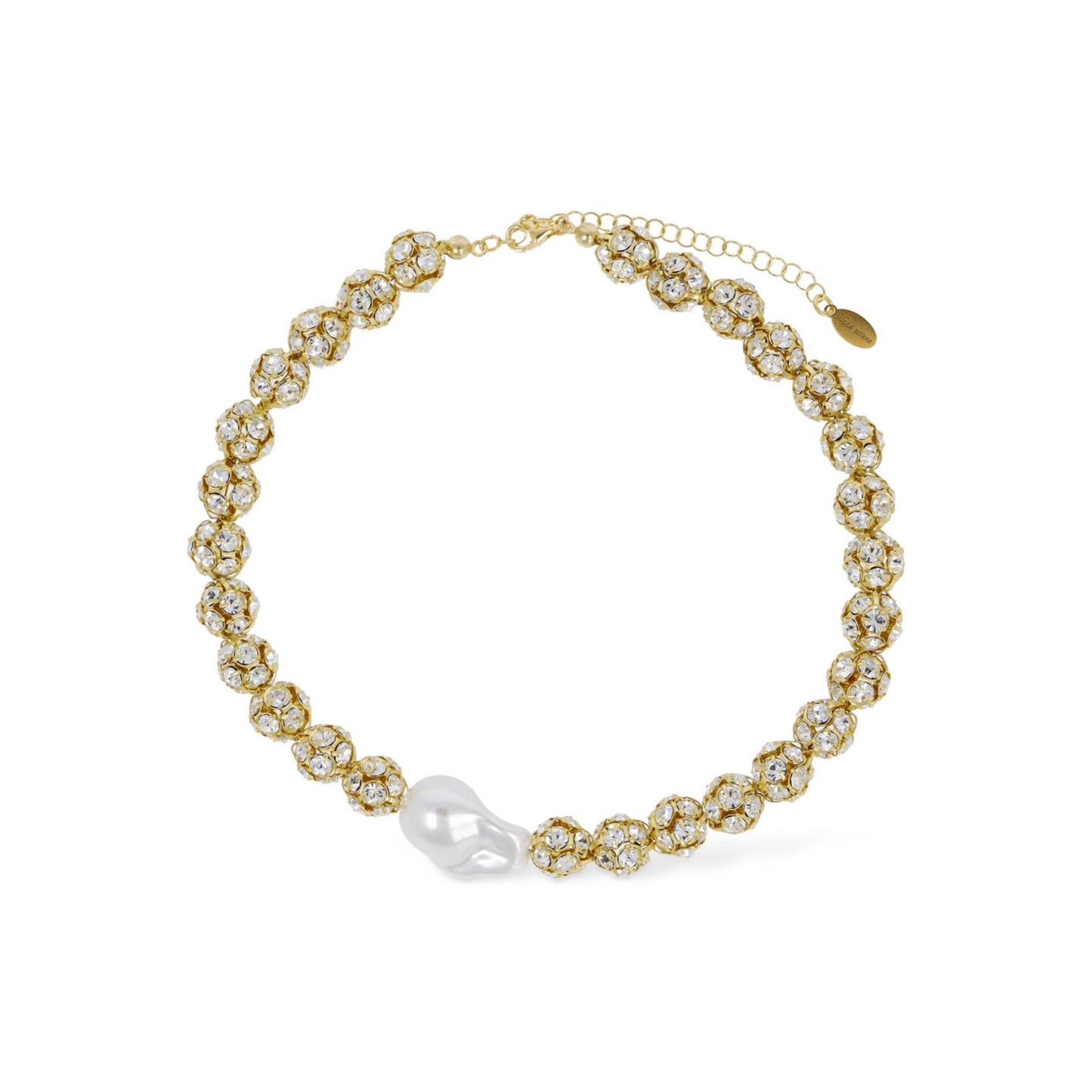 Magda Butrym Faux Pearl & Crystal Collar Necklace