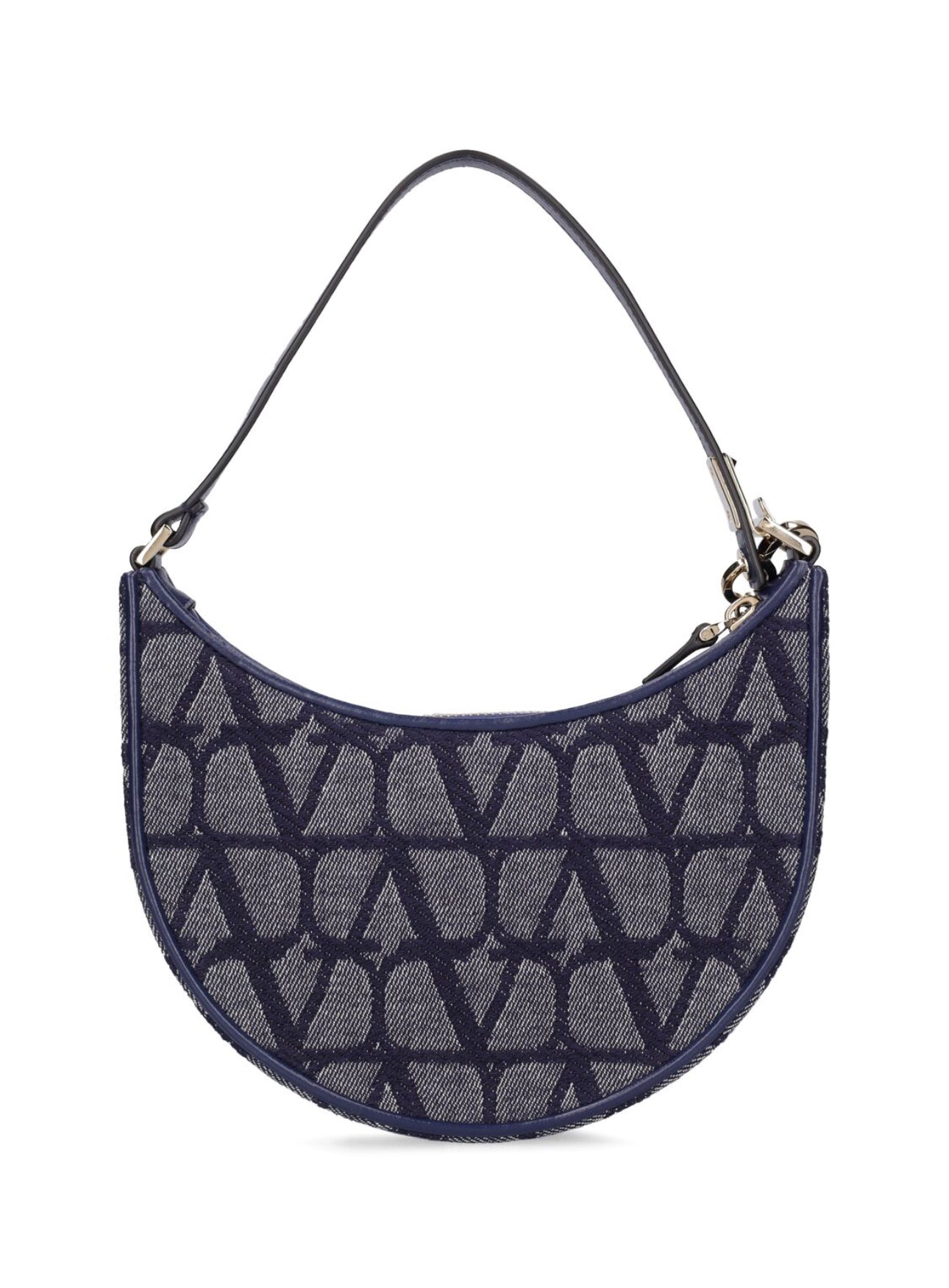 Valentino Garavani Mini V Logo Signature Denim Hobo Bag