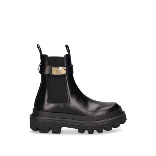 Dolce&Gabbana 50mm Brushed Leather Ankle Boots