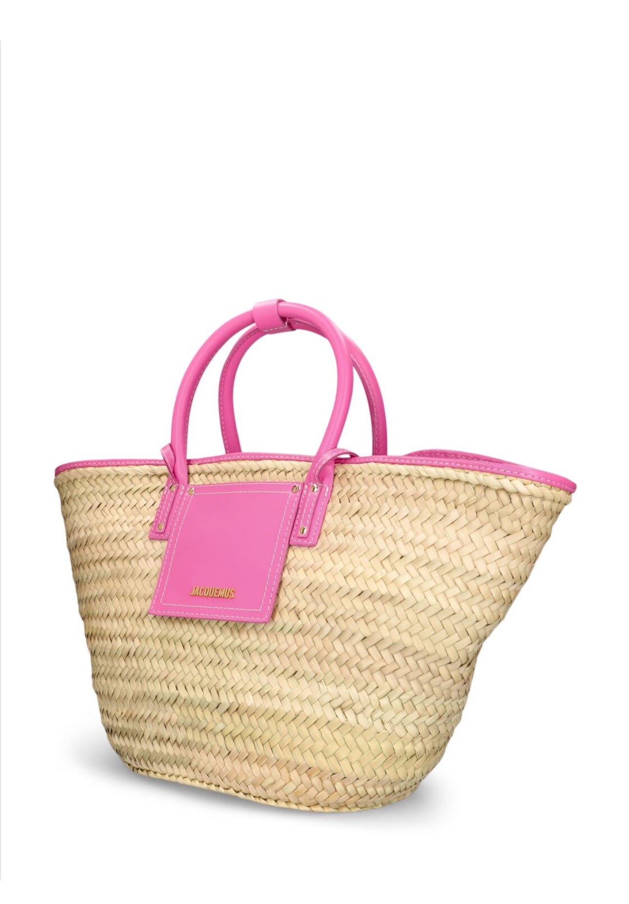 Jacquemus Le Panier Soli Raffia & Leather Tote Bag