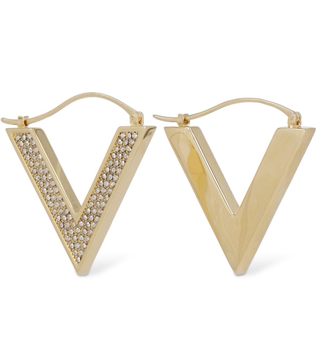 Valentino Garavani V Signature Crystal Huggie Earrings