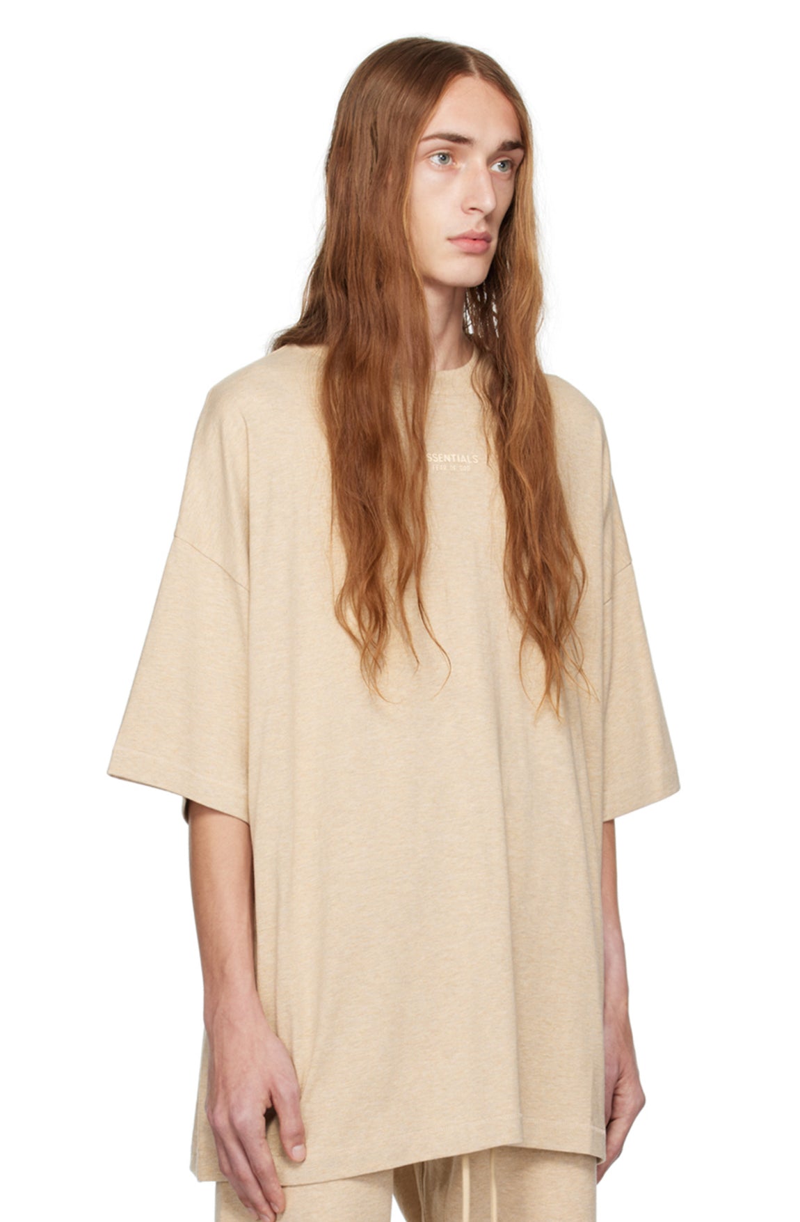 Fear Of God Essentials Beige Crewneck T-shirt