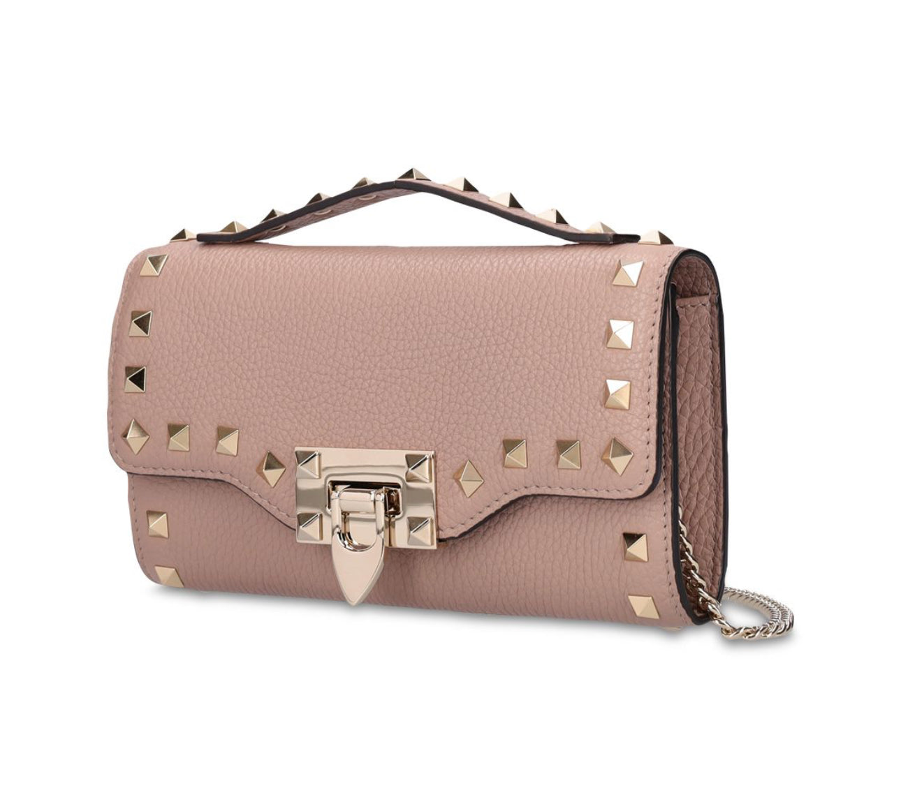 Valentino Garavani Rockstud Grained Leather Shoulder Bag