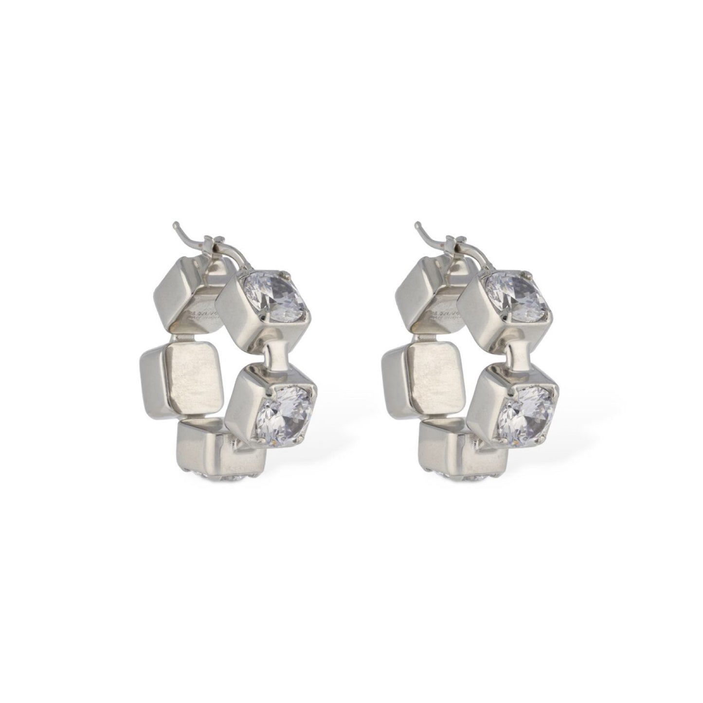 Jil Sander BW1 5 Crystal Hoop Earrings