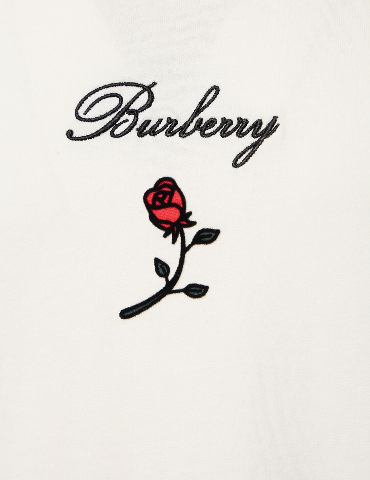 Burberry Rose Print Cotton Crewneck T-Shirt