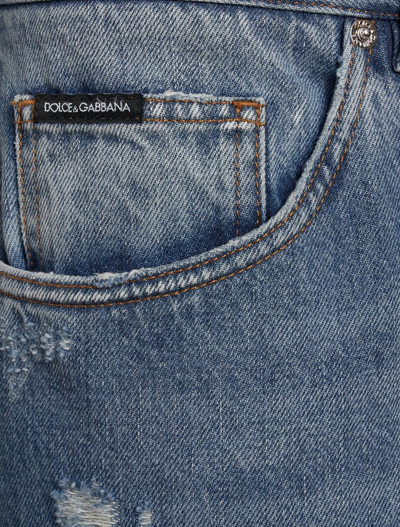 Dolce & Gabbana Distressed Denim Five Pocket Jeans