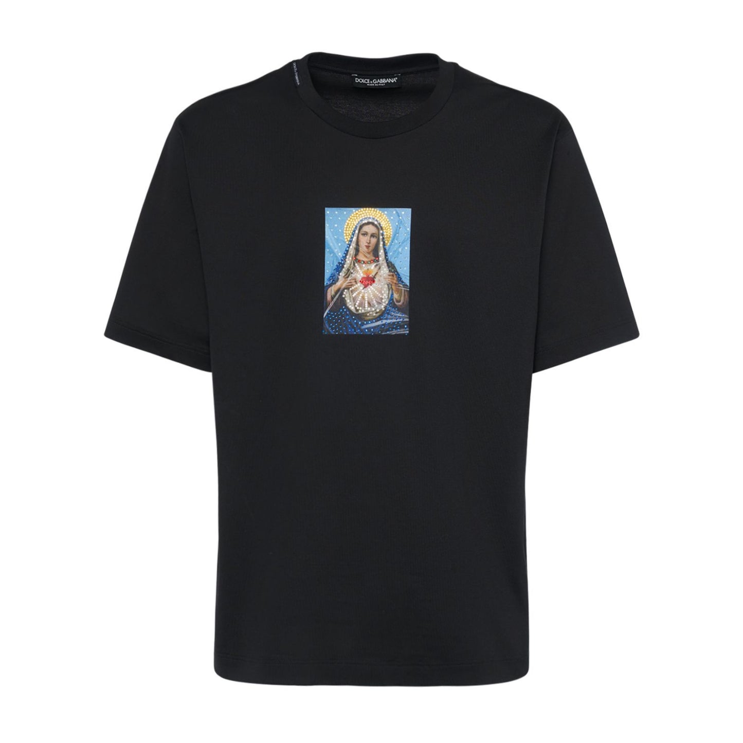 Dolce & Gabbana Cotton Jersey T-shirt W/ Crystals