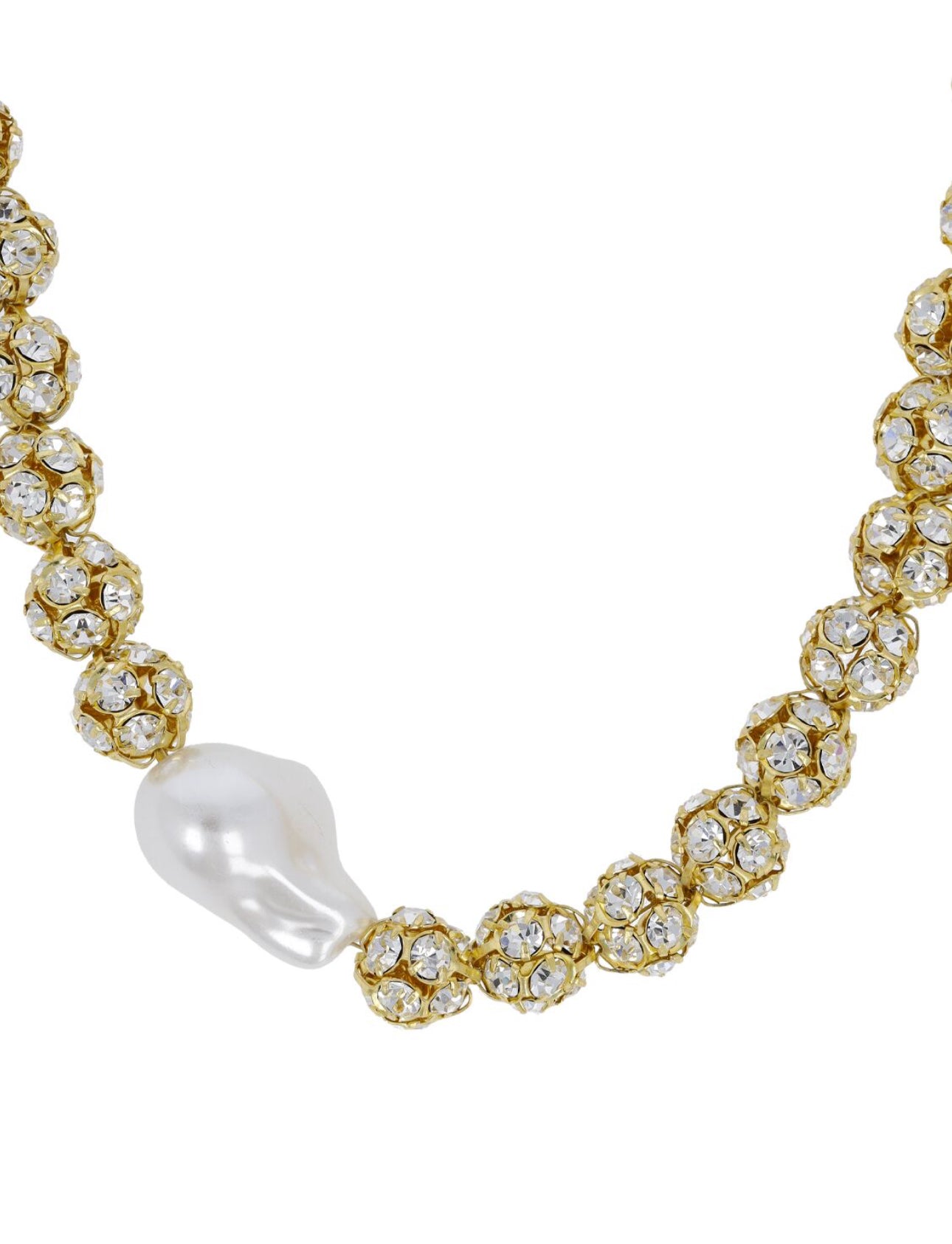 Magda Butrym Faux Pearl & Crystal Collar Necklace