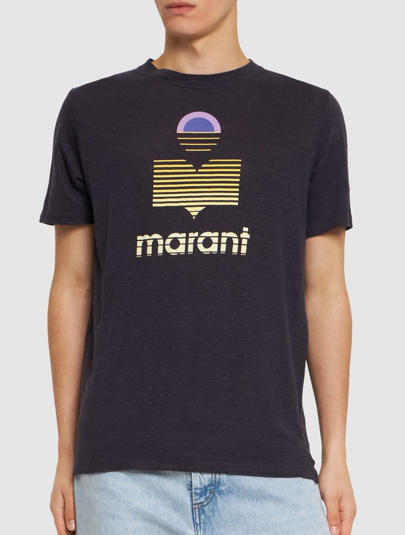 Marant Logo Print Linen Jersey T-shirt