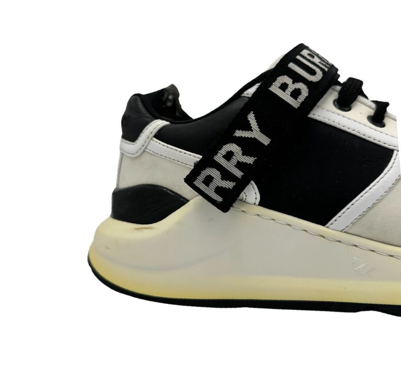 Burberry Logo Detail Leather & Nylon Sneakers