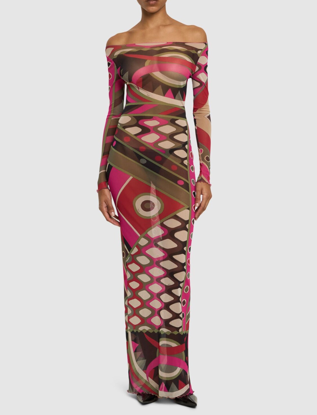 Pucci Printed Tulle Long Dress