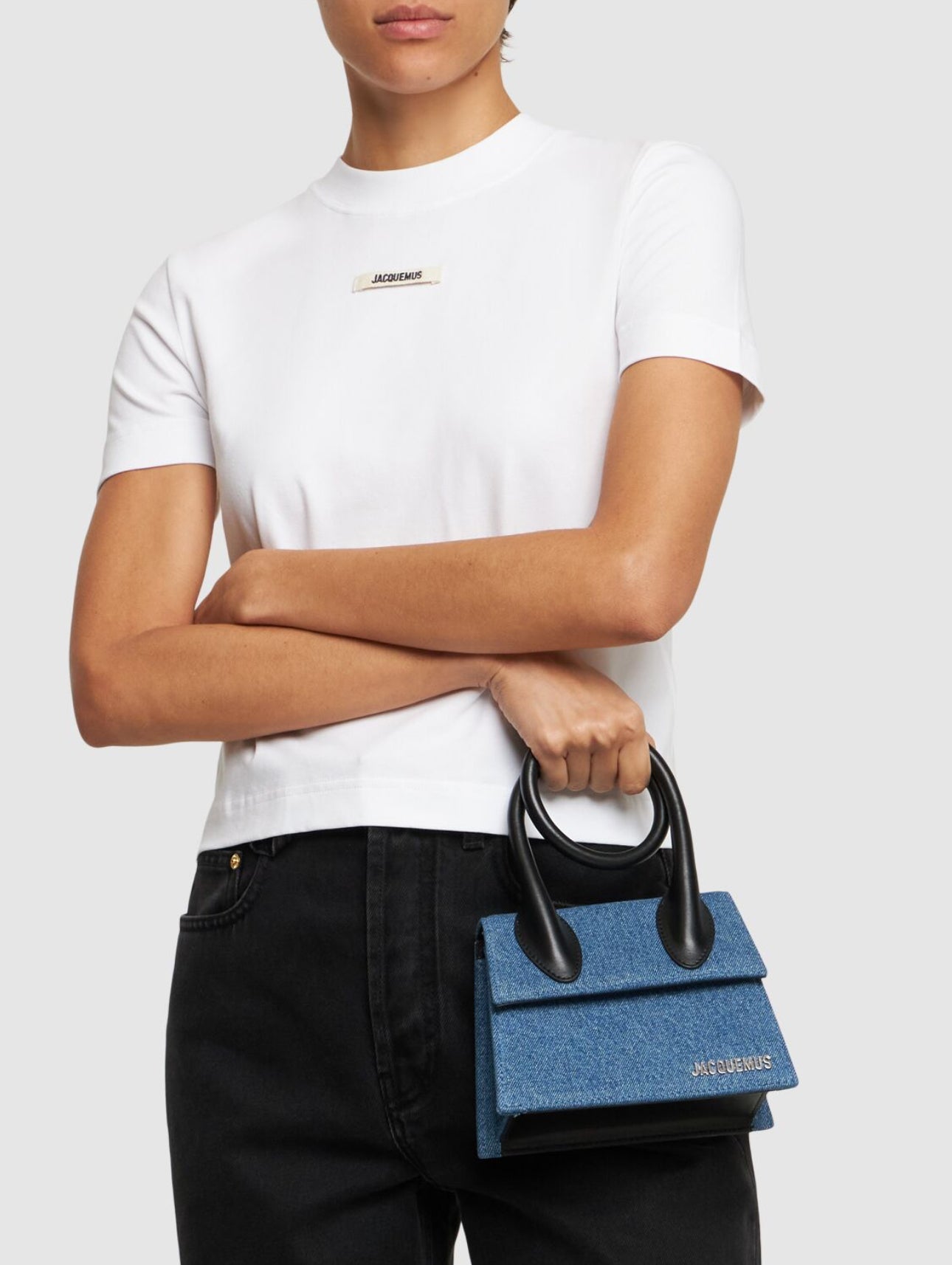 Jacquemus Le Chiquito Noeud Denim Top Handle Bag