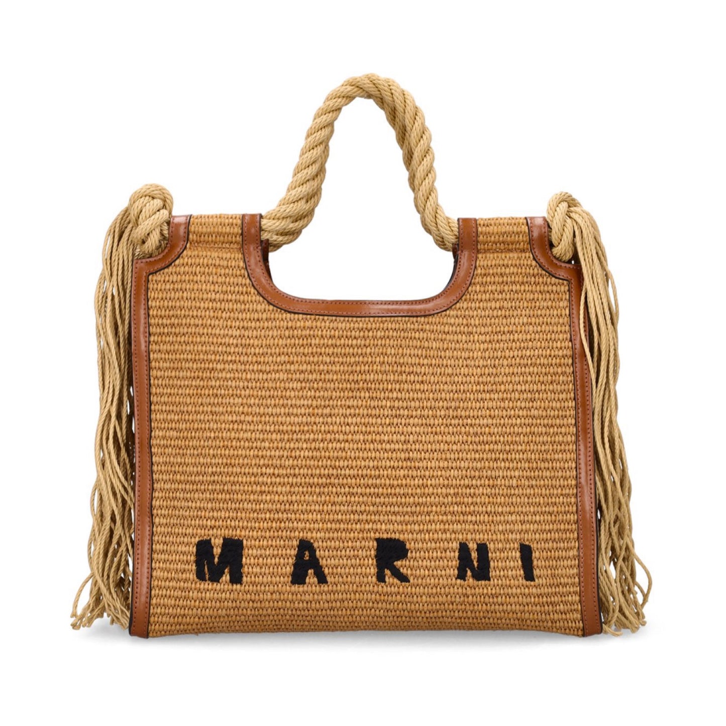 Marni Marcel Woven Cotton Blend Tote Bag