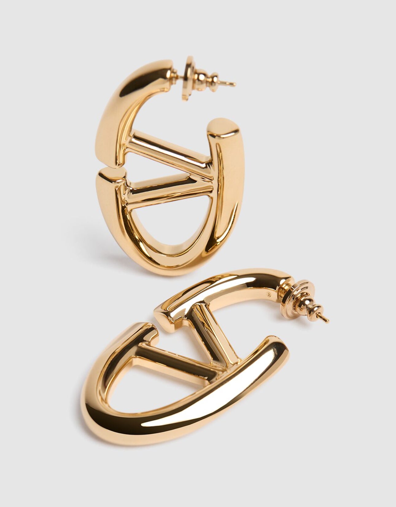 Valentino Garavani 50mm V Logo Moon Earrings