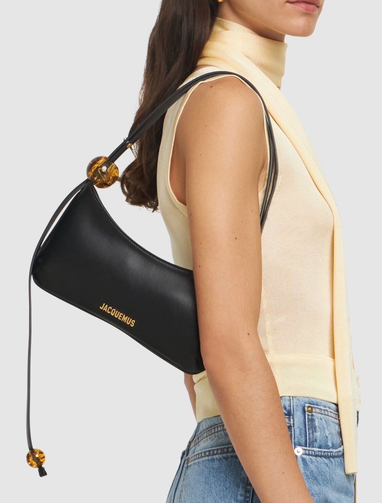 Jacquemus Le Bisou Perle Black Leather bag