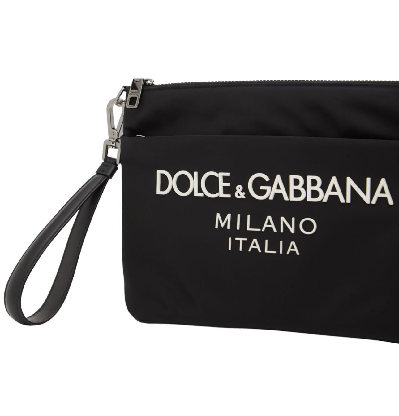 Dolce & Gabbana Rubberized Logo Nylon Pouch