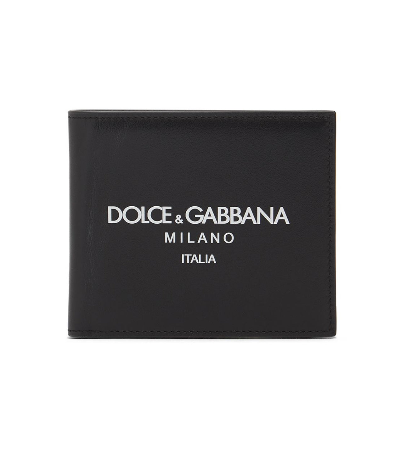 Dolce & Gabbana Leather Printed Logo Bifold Wallet