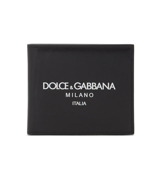 Dolce & Gabbana Leather Printed Logo Bifold Wallet