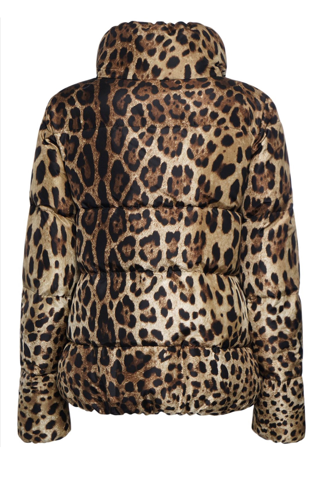 Dolce&Gabbana Leopard Print Satin Puffer Jacket