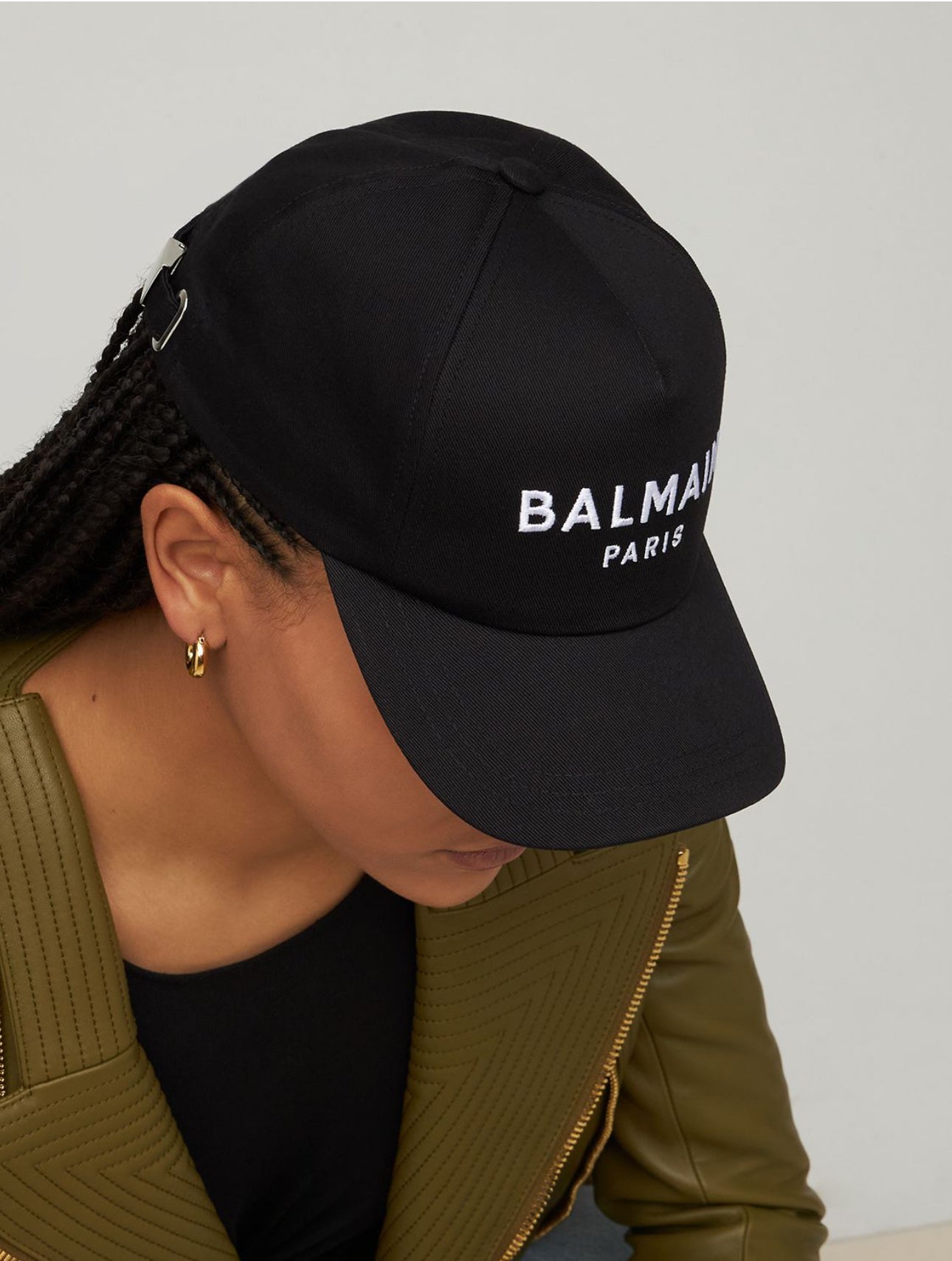 Balmain Logo Cotton Baseball Cap