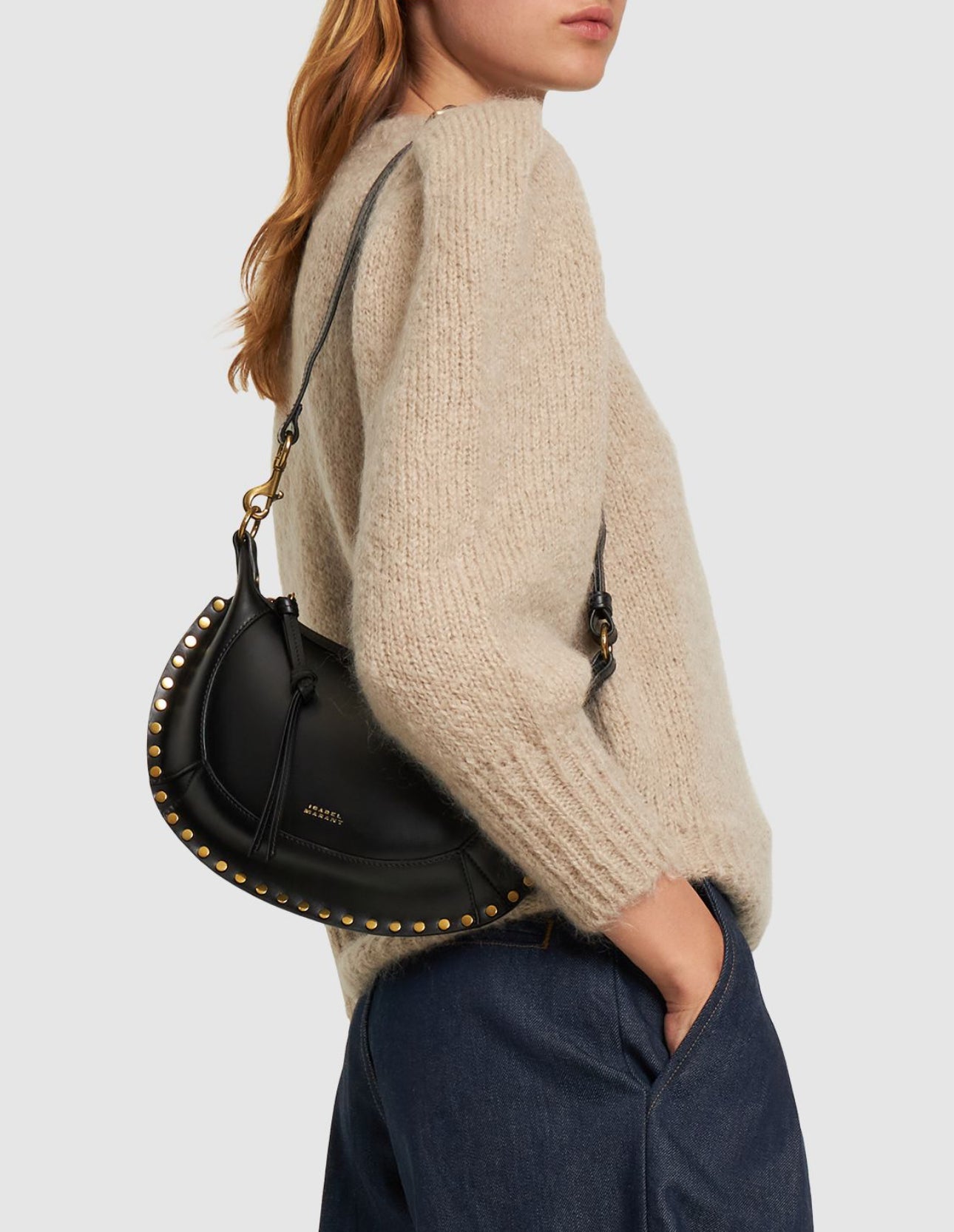 Isabel Marant Oskan Moon Leather Shoulder Bag