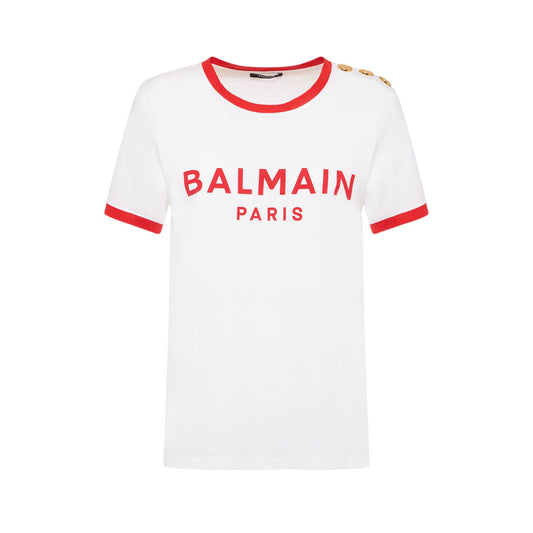 Balmain Logo Print Jersey T-Shirt