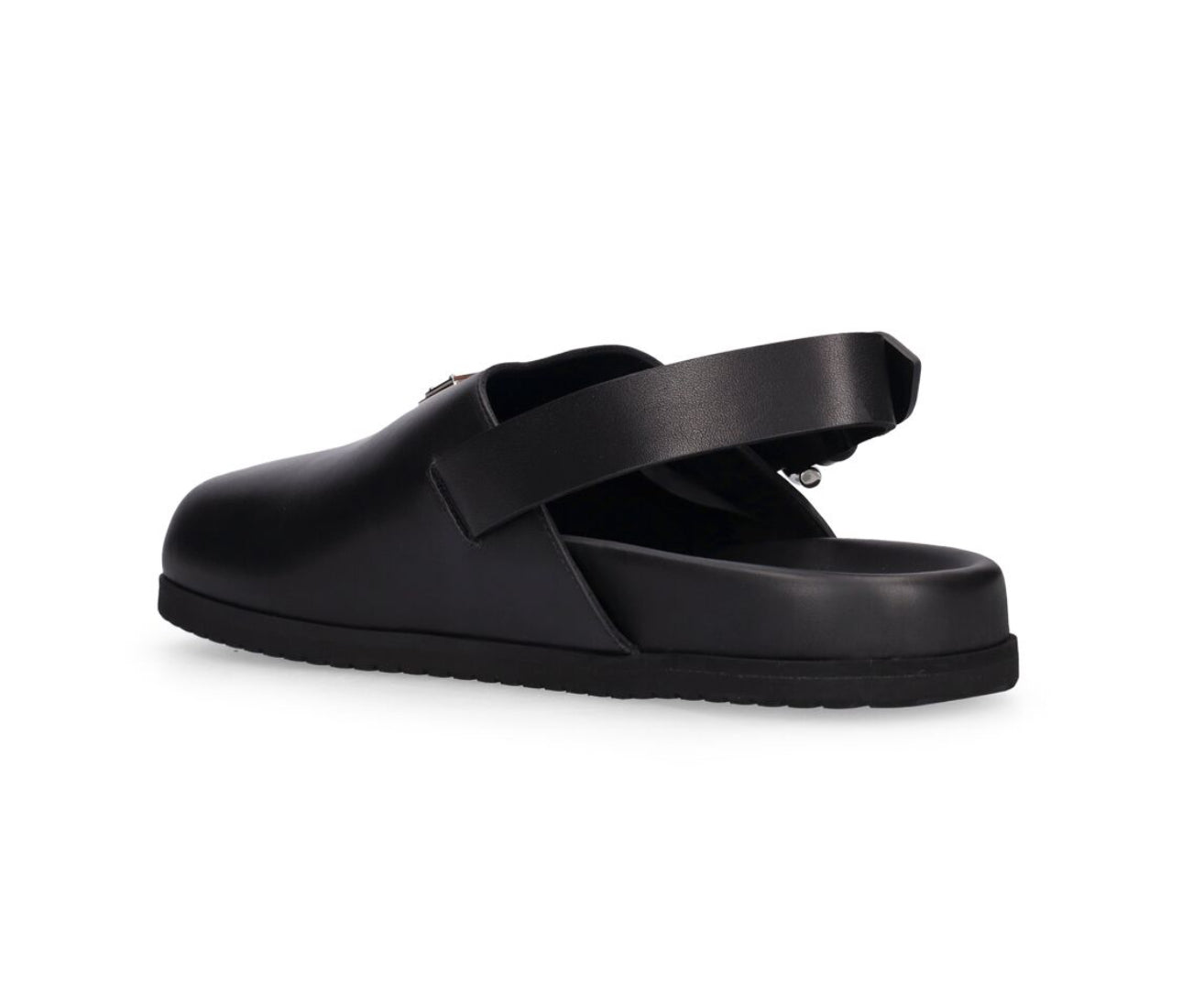 Dolce & Gabbana Leather Sandals W/ Logo Plaque