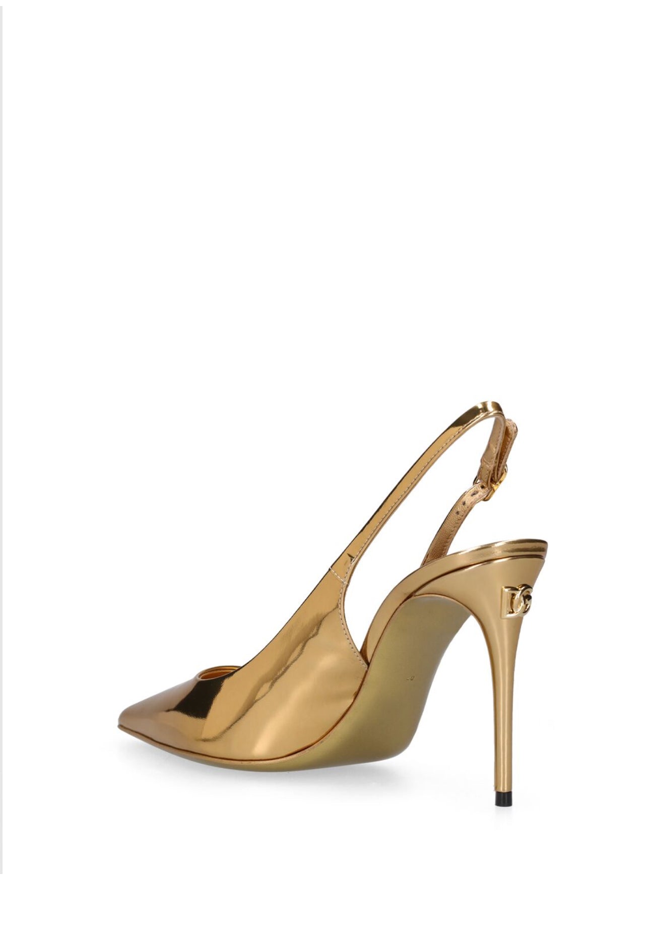 Dolce&Gabbana 90mm Lollo Laminated Leather Slingbacks