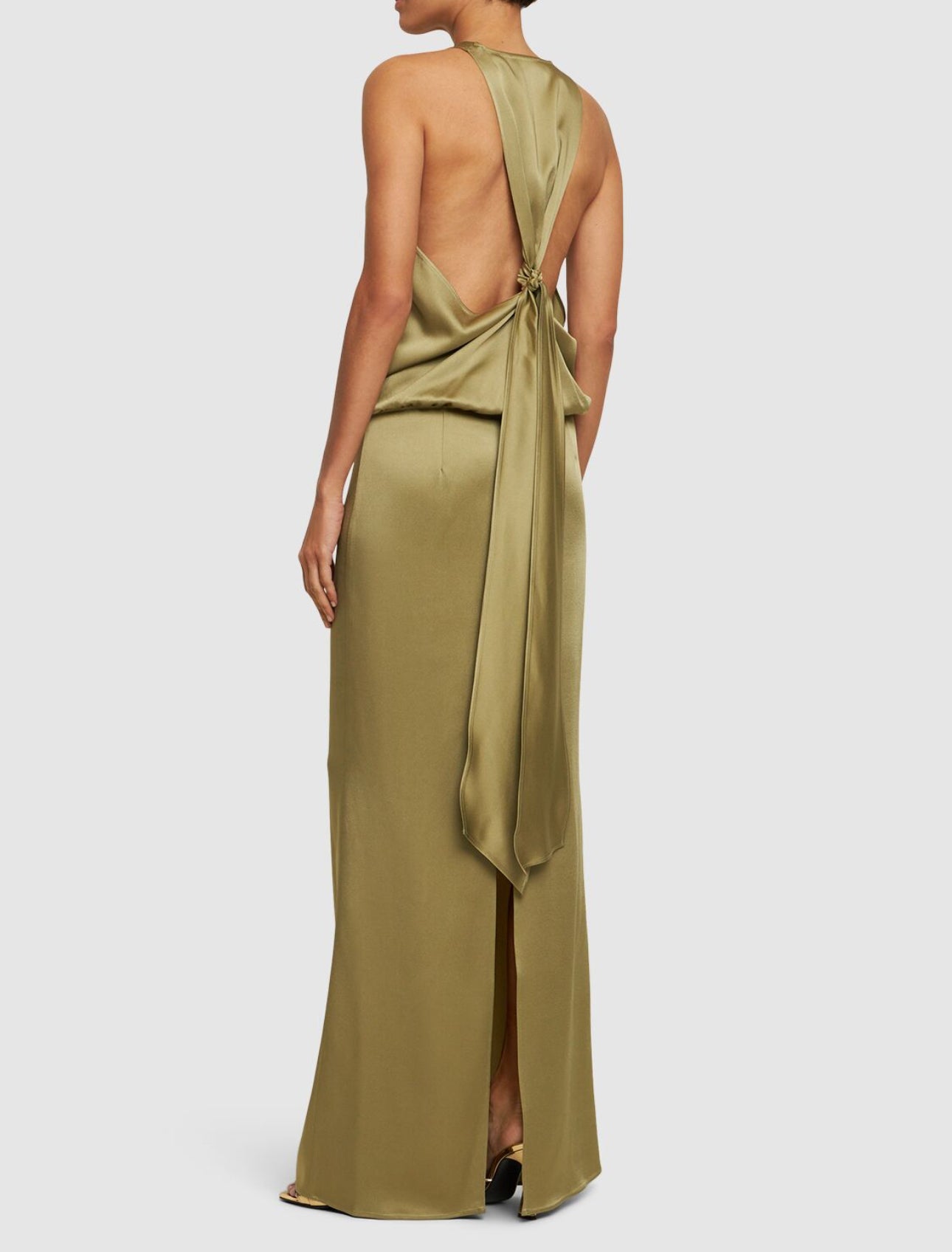 Blumarine Sleevless Satin Long Dress