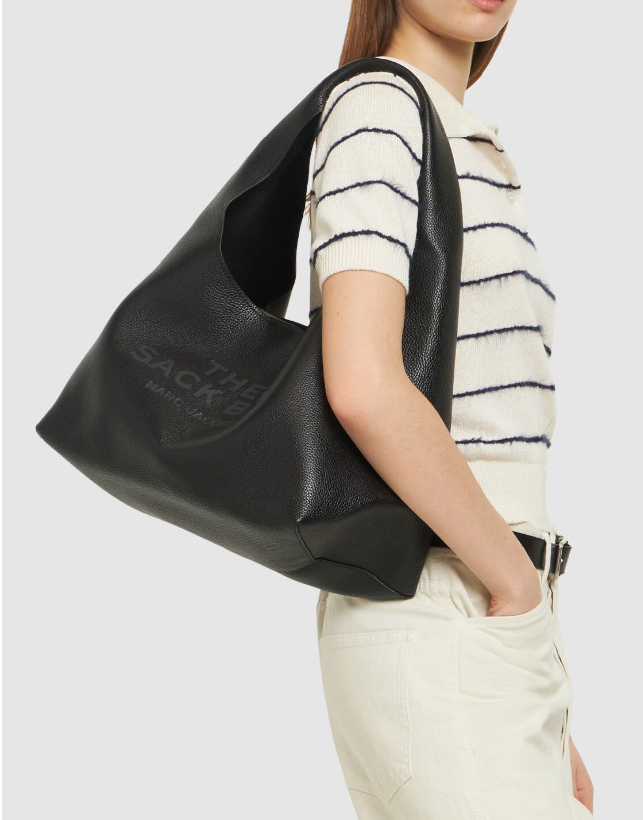 Marc Jacobs The Sack Leather Shoulder Bag Black