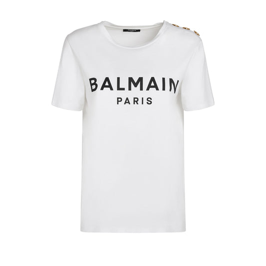 Balmain Logo Print Cotton T-Shirt