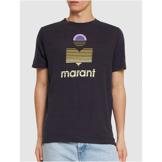 Marant Logo Print Linen Jersey T-shirt