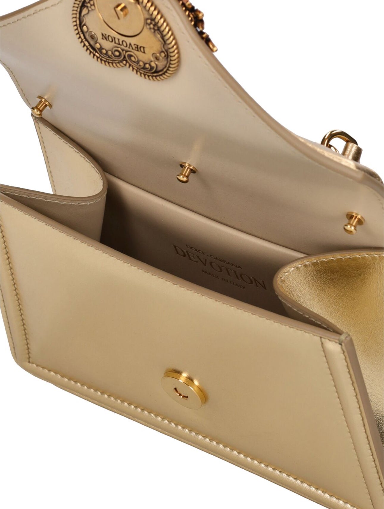 Dolce&Gabbana Mini Devotion Laminated Leather Bag