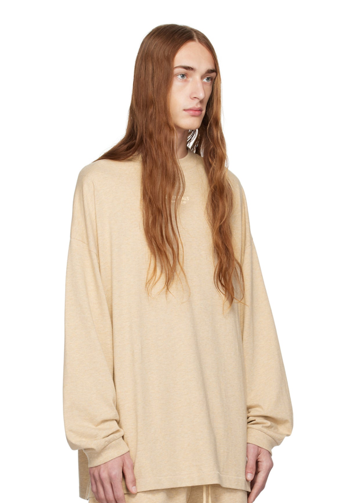 Fear Of God Essentials Beige Crewneck Long Sleeve T-shirt