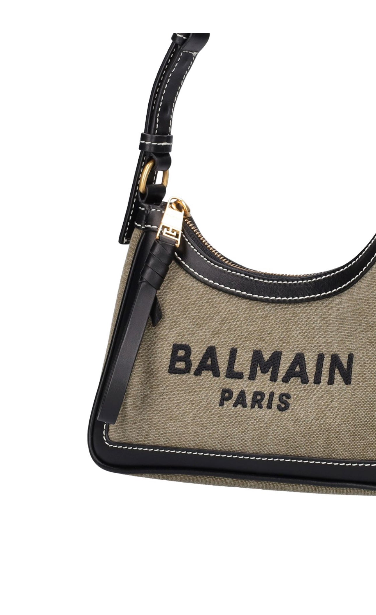 Balmain B-Army Canvas & Leather Shoulder Bag